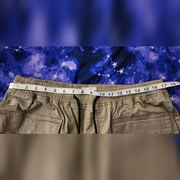 Kuwallatee Men’s Cargo Jogger Pants XL Khaki NWT Stretch Cotton Elastic Waist - Picture 3 of 8